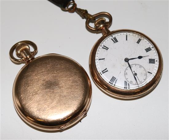2 gold plated pocket watches(-)